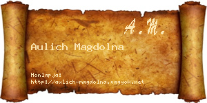 Aulich Magdolna névjegykártya